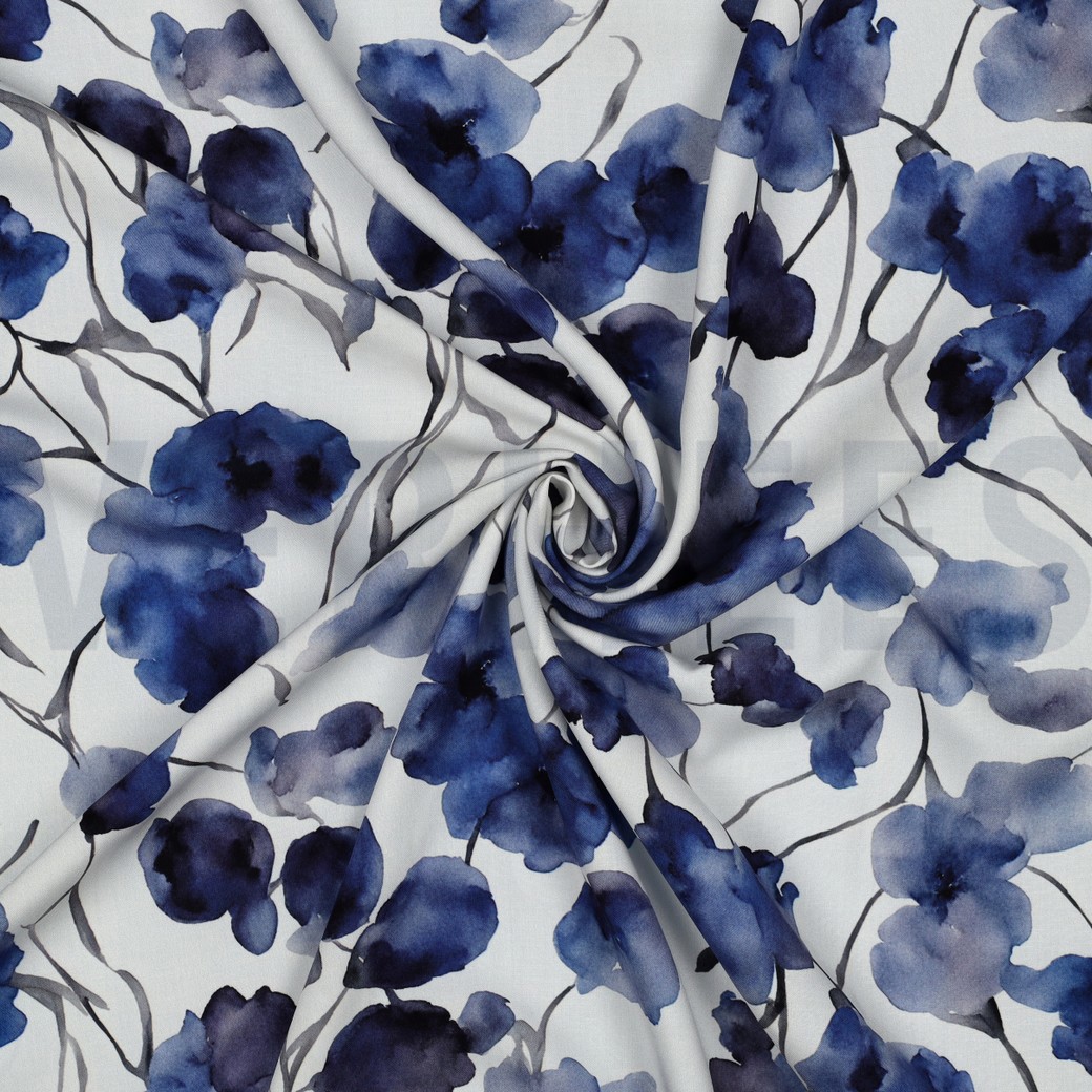 VISCOSE RADIANCE DIGITAAL BLOEMEN BLAUW #7