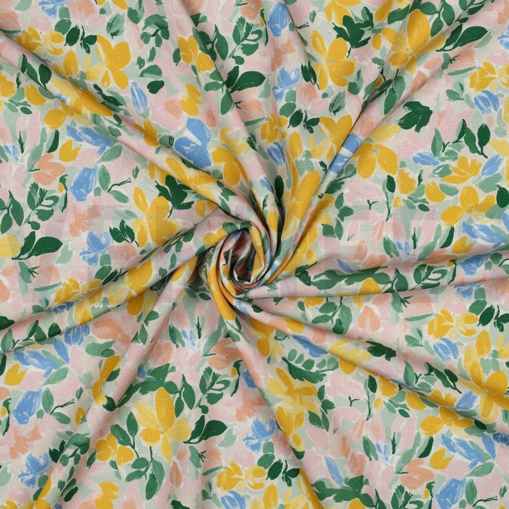 VISCOSE RADIANCE DIGITAL FLOWERS GREEN #7