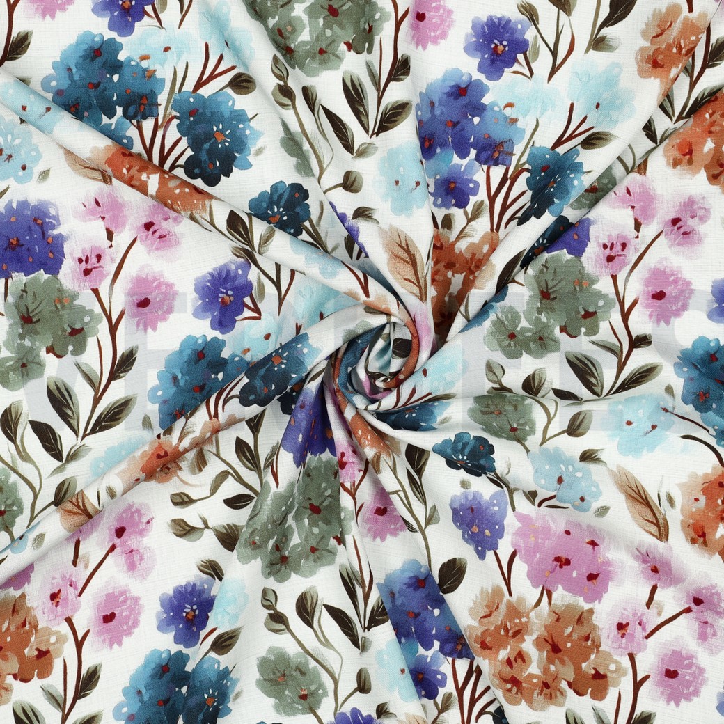 VISCOSE RADIANCE DIGITAAL BLOEMEN ECRU #7