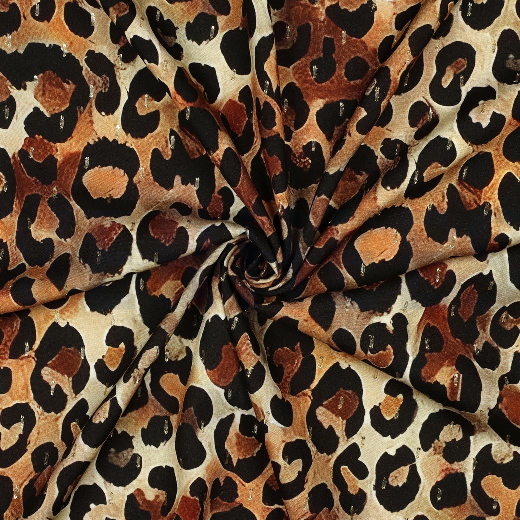 VISCOSE LUREX DIGITAAL DIERENHUID BRUIN #7