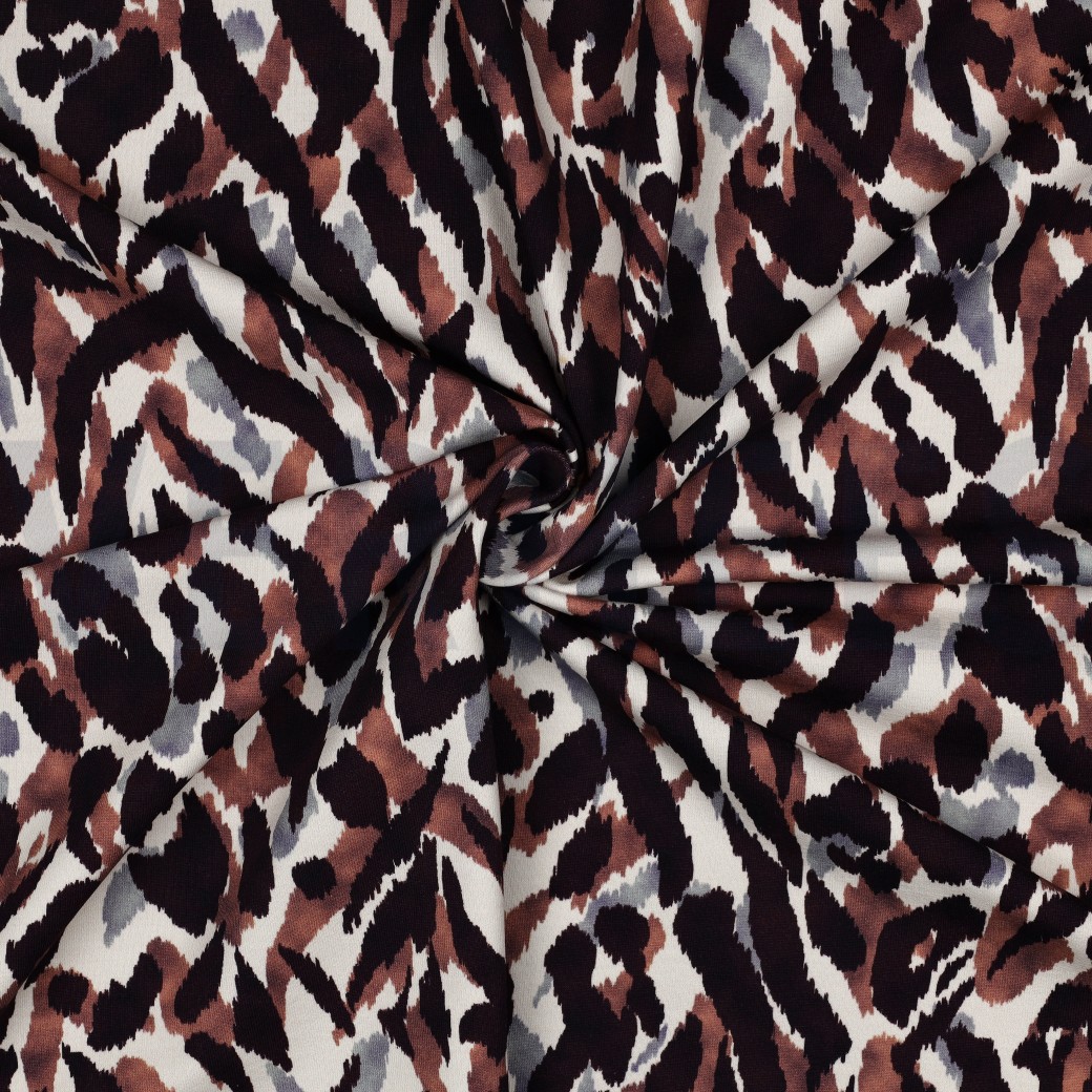 FRENCH TERRY DIGITAL ABSTRACT BROWN #7