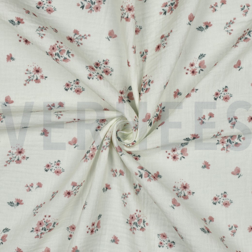 DOUBLE GAUZE GOTS DIGITAAL BLOEMEN ECRU #7