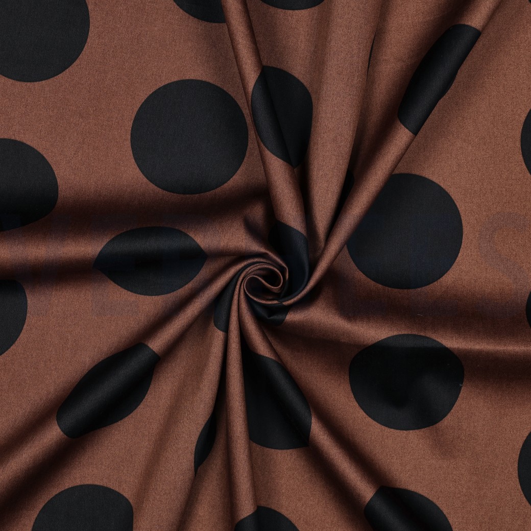 COTTON SATIN POLKA DOTS BROWN #7