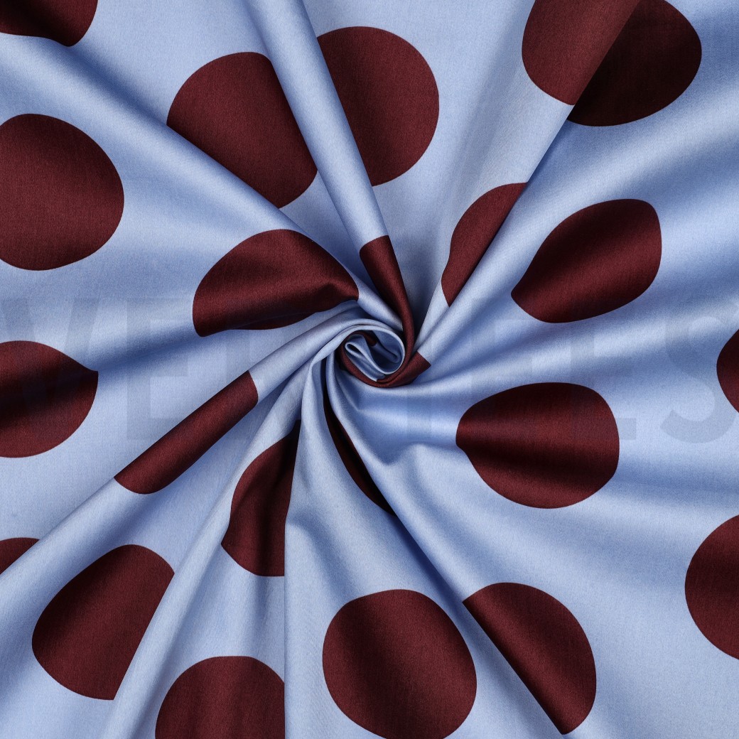 COTON SATIN POIS BLEU #7