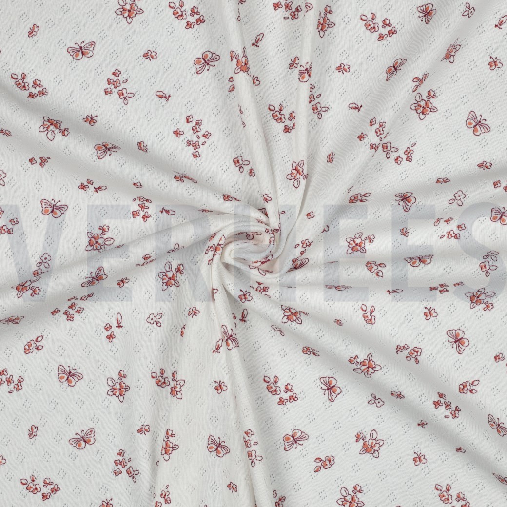 FEINSTRICKJERSEY AJOUR & SCHMETTERLINGE GEBROCHEN WEISS #7