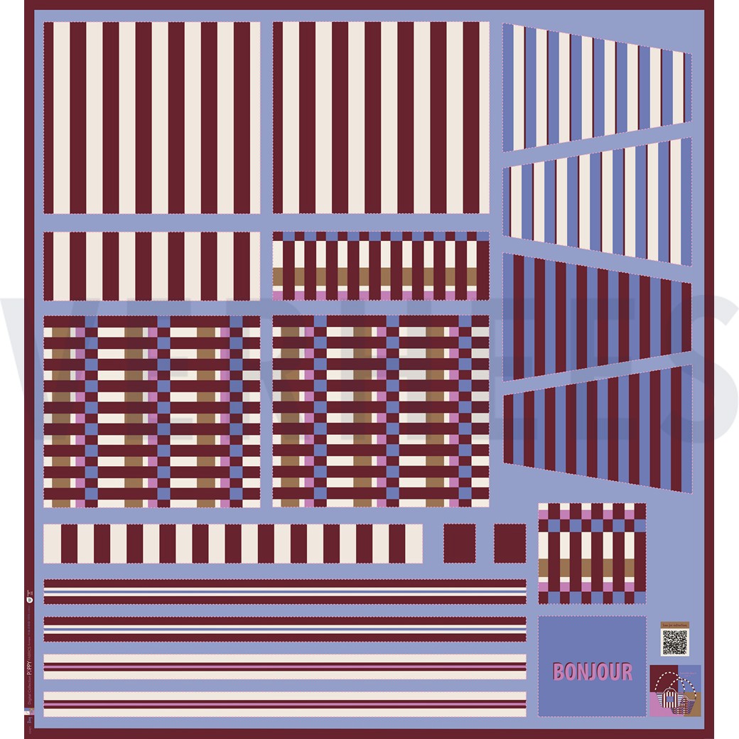 CANVAS DIGITAAL SHOPPER PANEEL STREPEN AUBERGINE #7