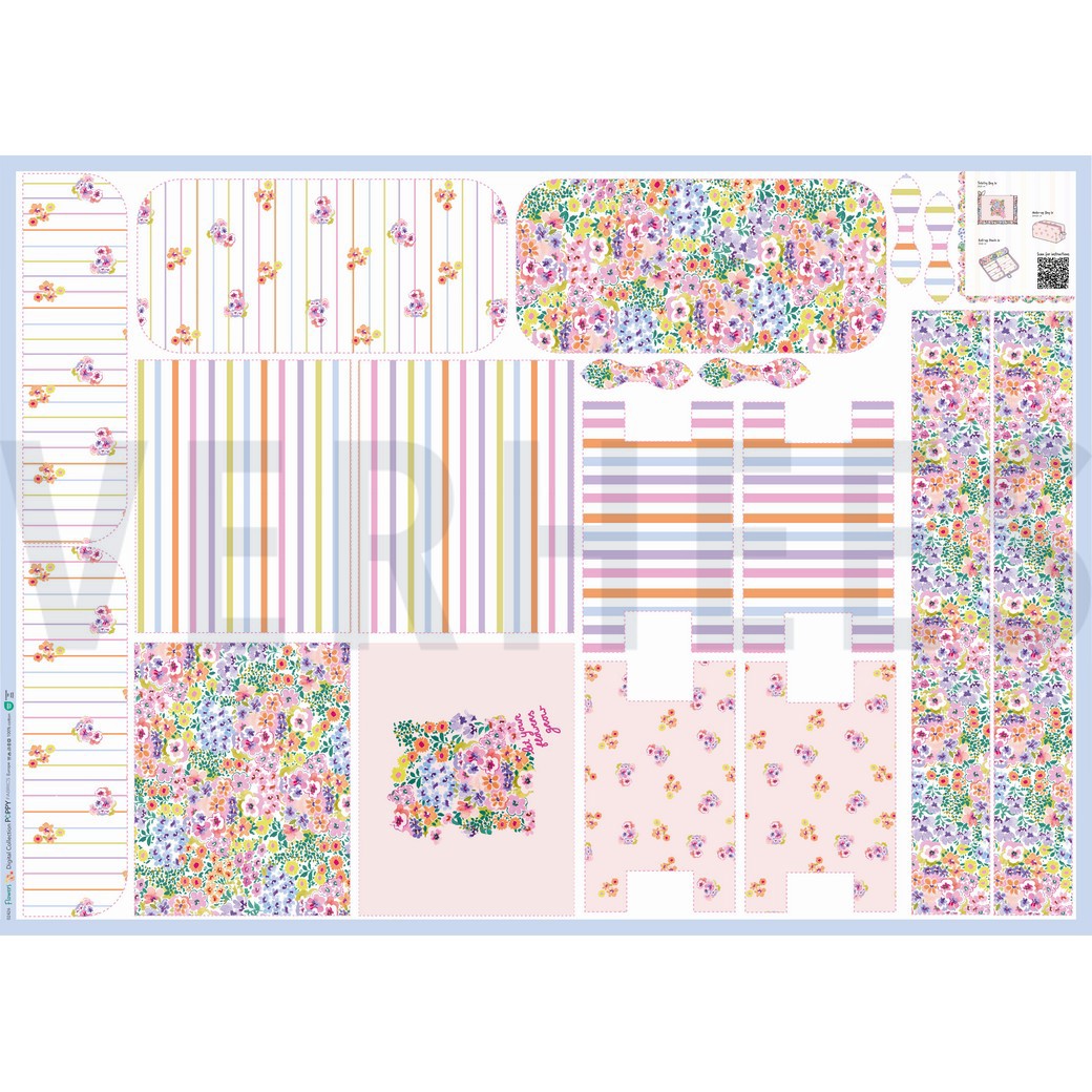 CANVAS DIGITAAL TOILETTAS PANEEL BLOEMEN ROZE #7