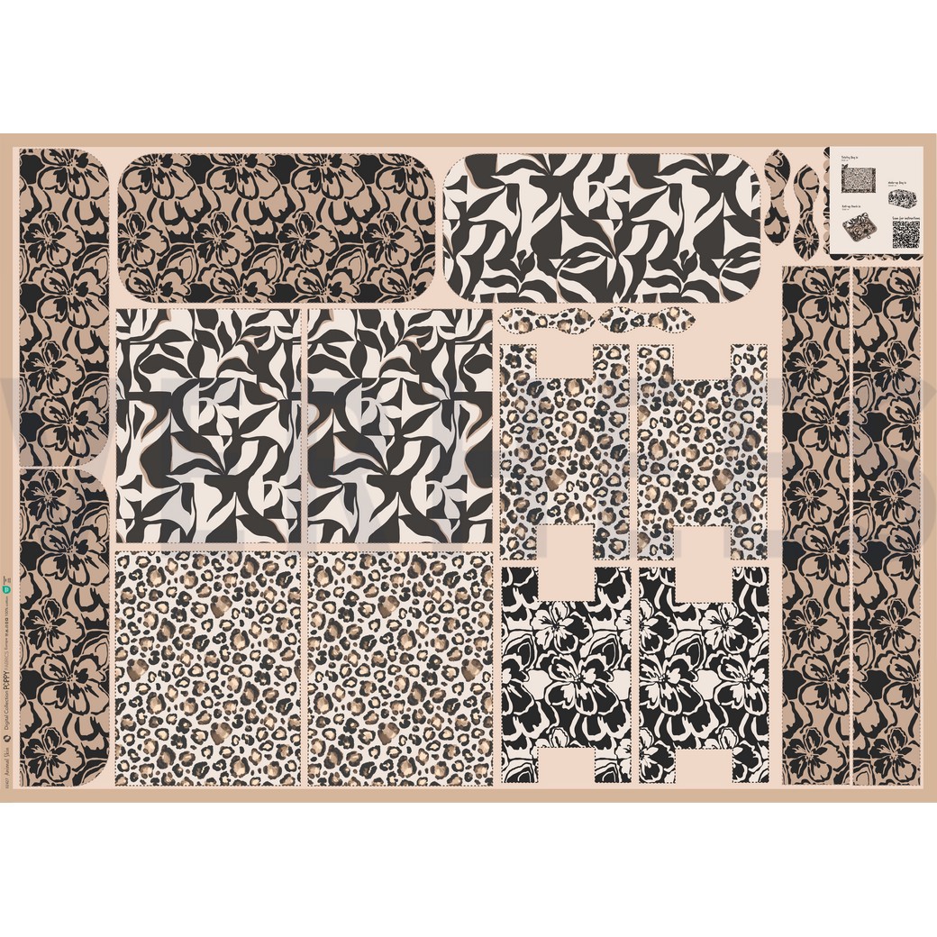 CANVAS DIGITAAL TOILETTAS PANEEL DIERENHUID BRUIN #7