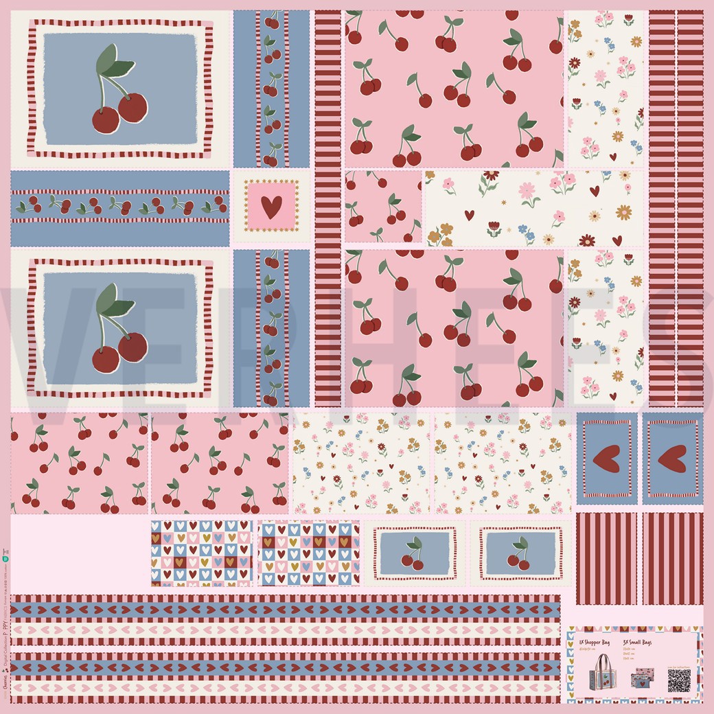 CANVAS DIGITAAL SHOPPER PANEEL KERSEN ROZE #7