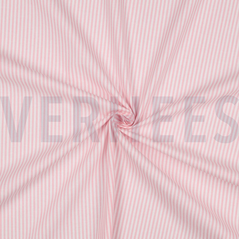 GARENGEVERFD POPLIN STREPEN 3MM ROZE #7