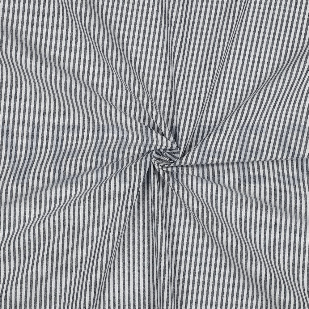 GARENGEVERFD POPLIN STREPEN 3MM MARINEBLAUW #7
