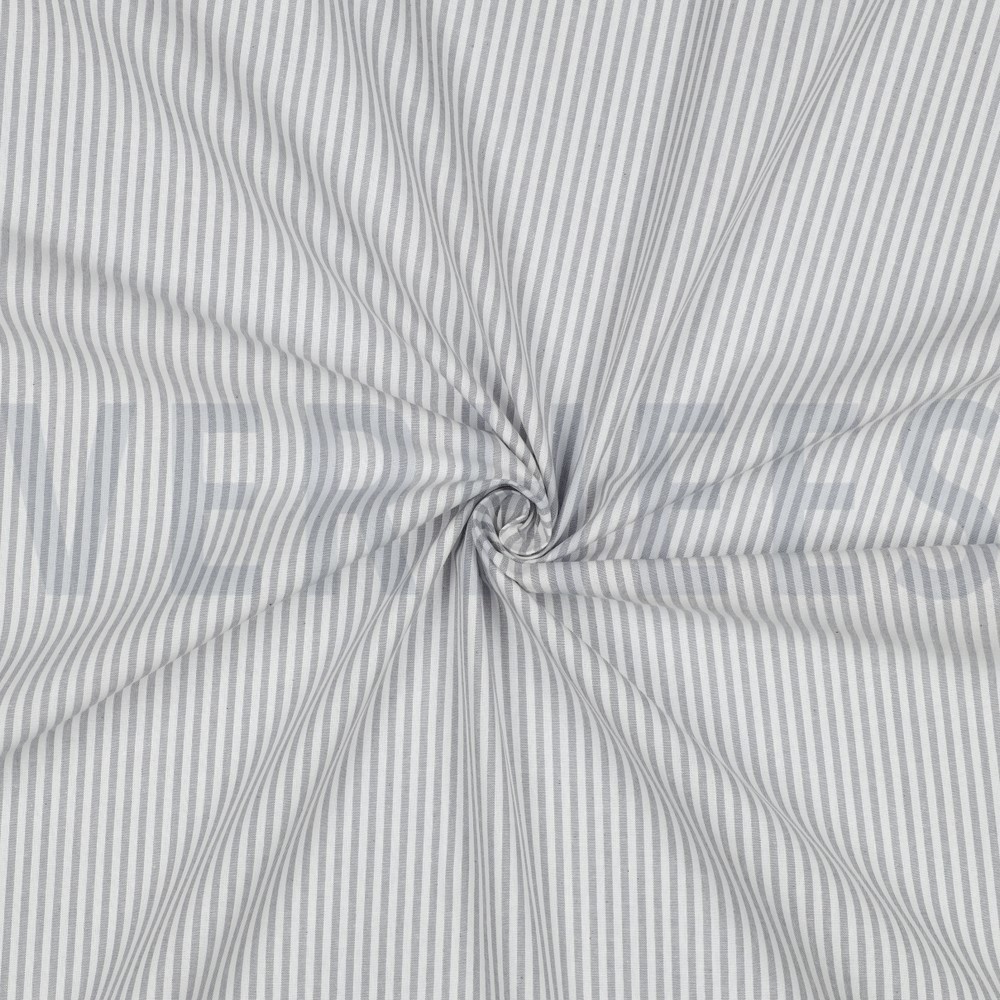 GARENGEVERFD POPLIN STREPEN 3MM GRIJS #7