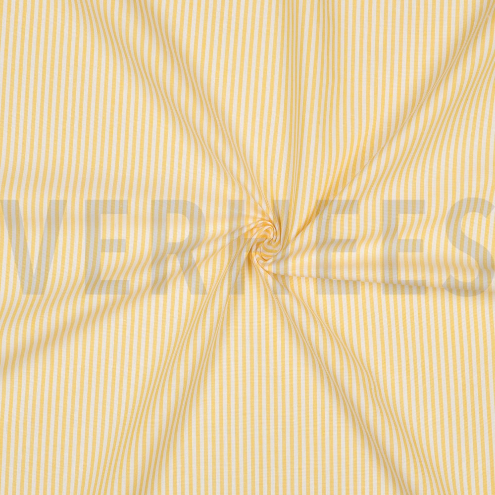 GARENGEVERFD POPLIN STREPEN 3MM GEEL #7