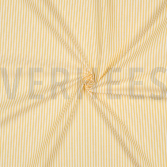 GARENGEVERFD POPLIN STREPEN 3MM GEEL #7