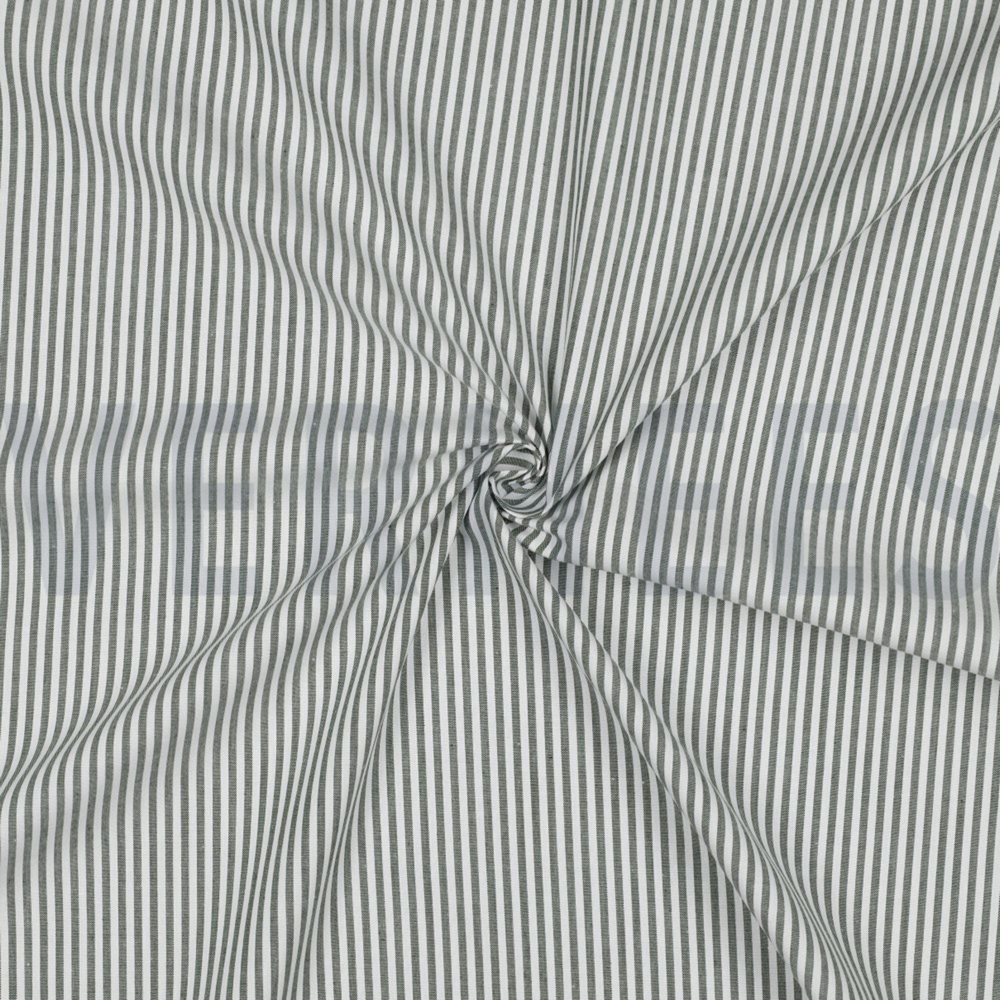 GARENGEVERFD POPLIN STREPEN 3MM DONKERGROEN (high resolution) #3