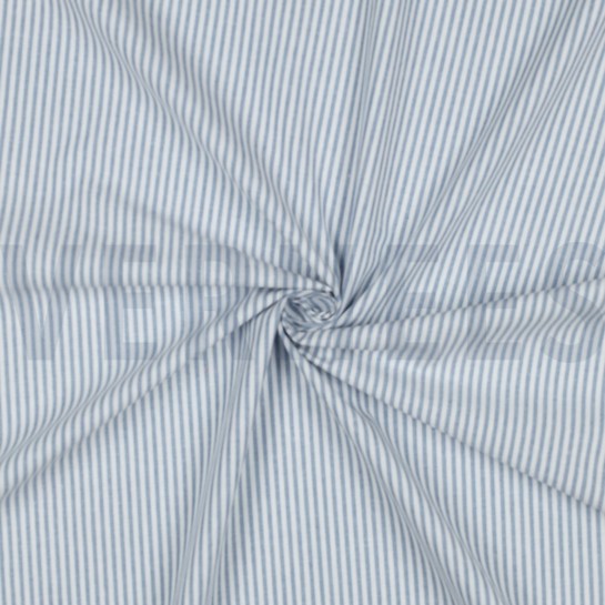 GARENGEVERFD POPLIN STREPEN 3MM BLAUW #7