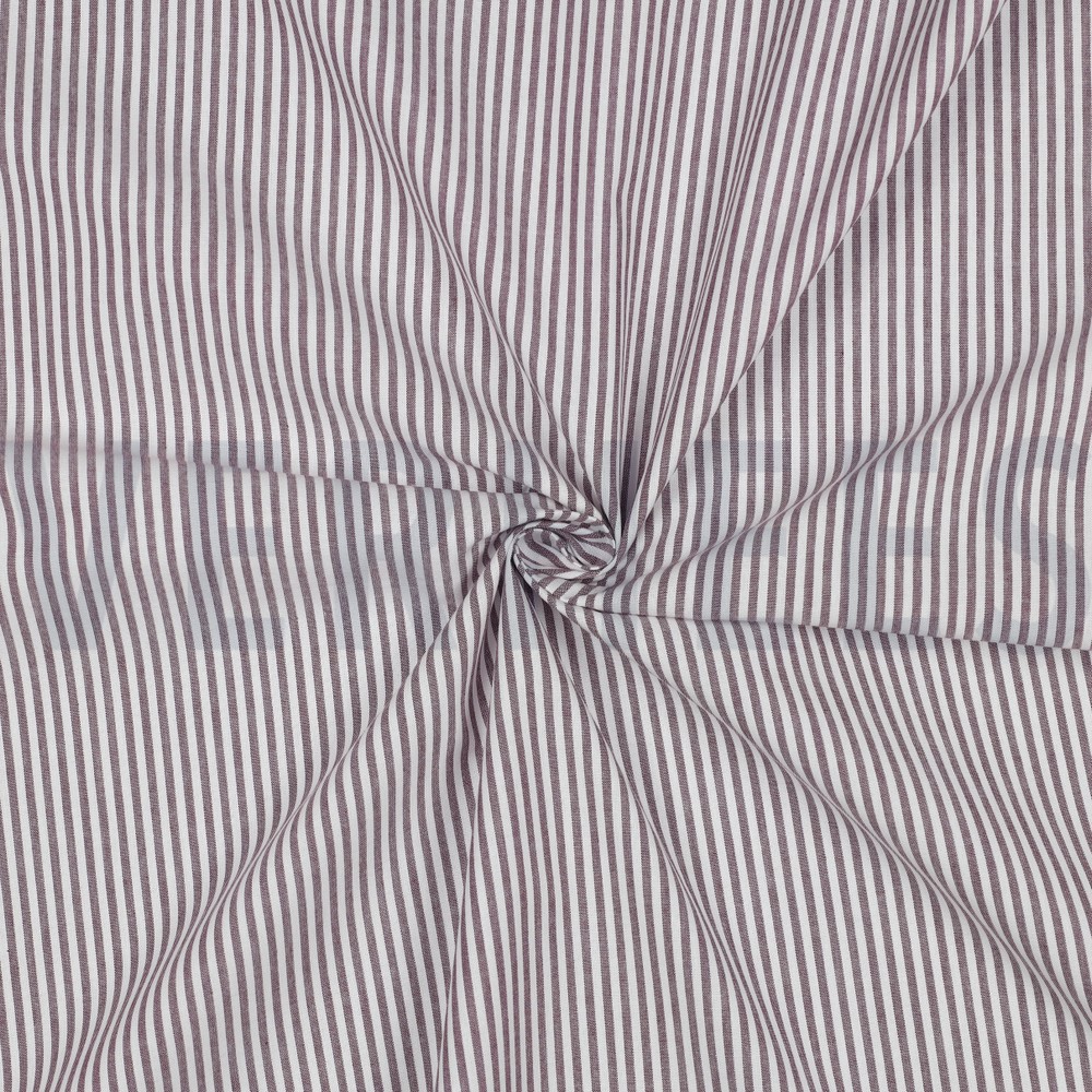 GARENGEVERFD POPLIN STREPEN 3MM AUBERGINE #7