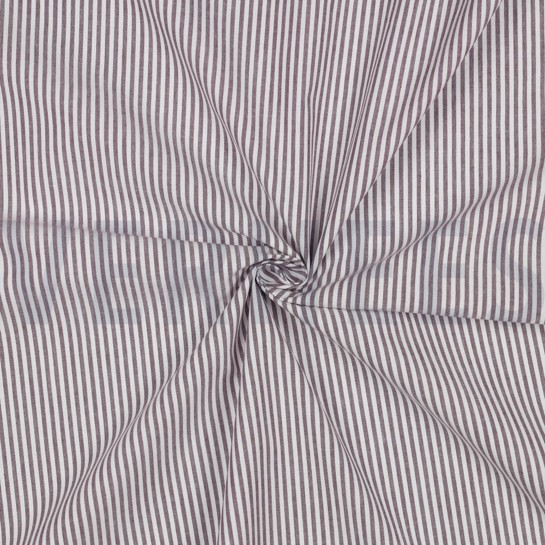 GARENGEVERFD POPLIN STREPEN 3MM AUBERGINE #7