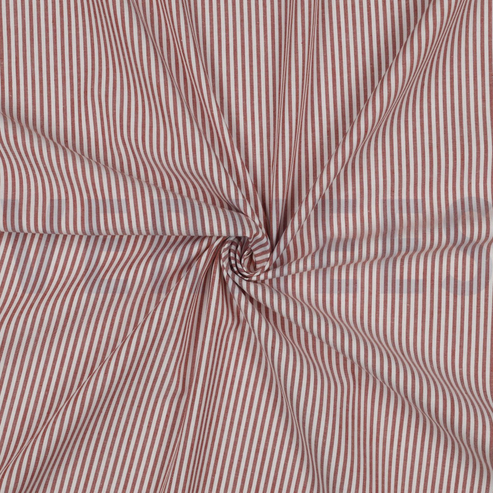 GARENGEVERFD POPLIN STREPEN 3MM TERRACOTTA (high resolution) #3