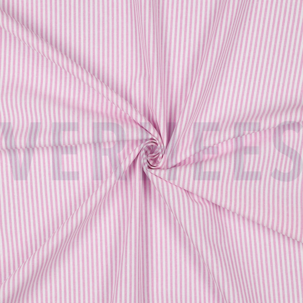 GARENGEVERFD POPLIN STREPEN 3MM ROZE #7