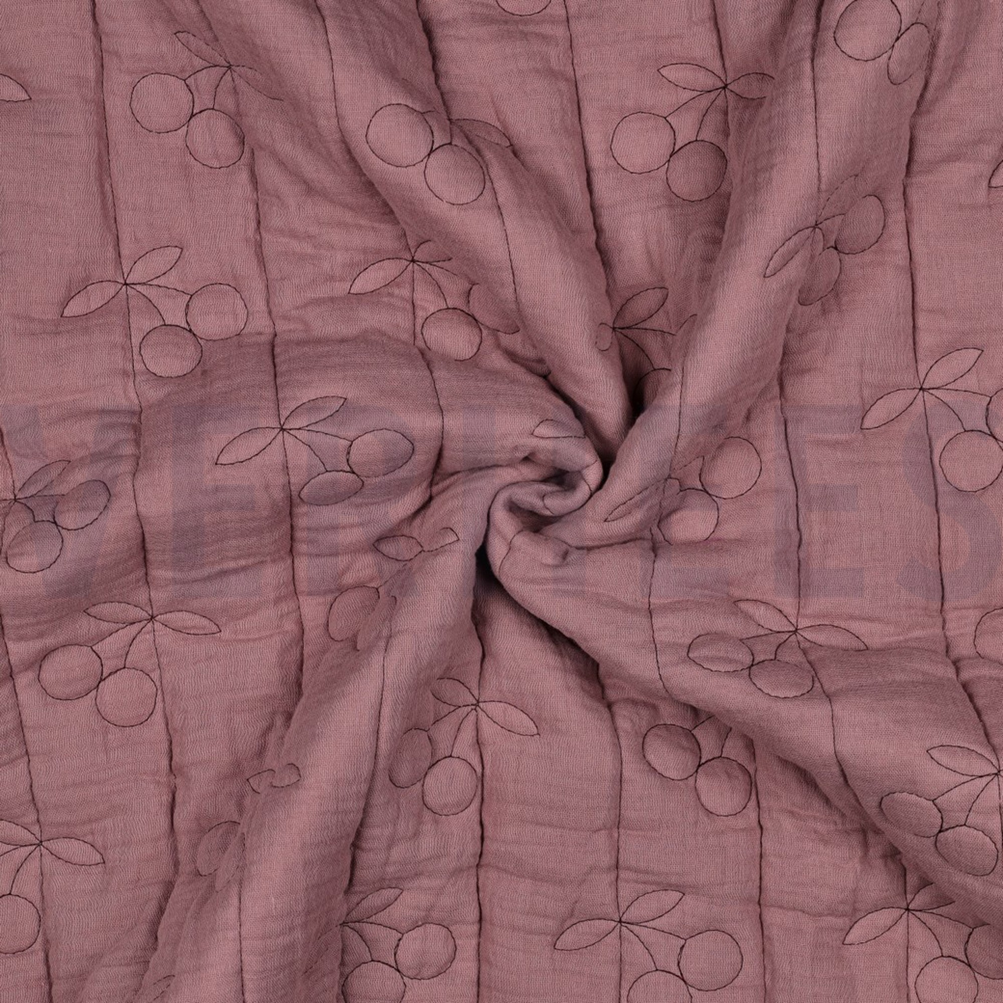 DOUBLE GAUZE GEWATTEERD KERSEN MAUVE (high resolution) #3
