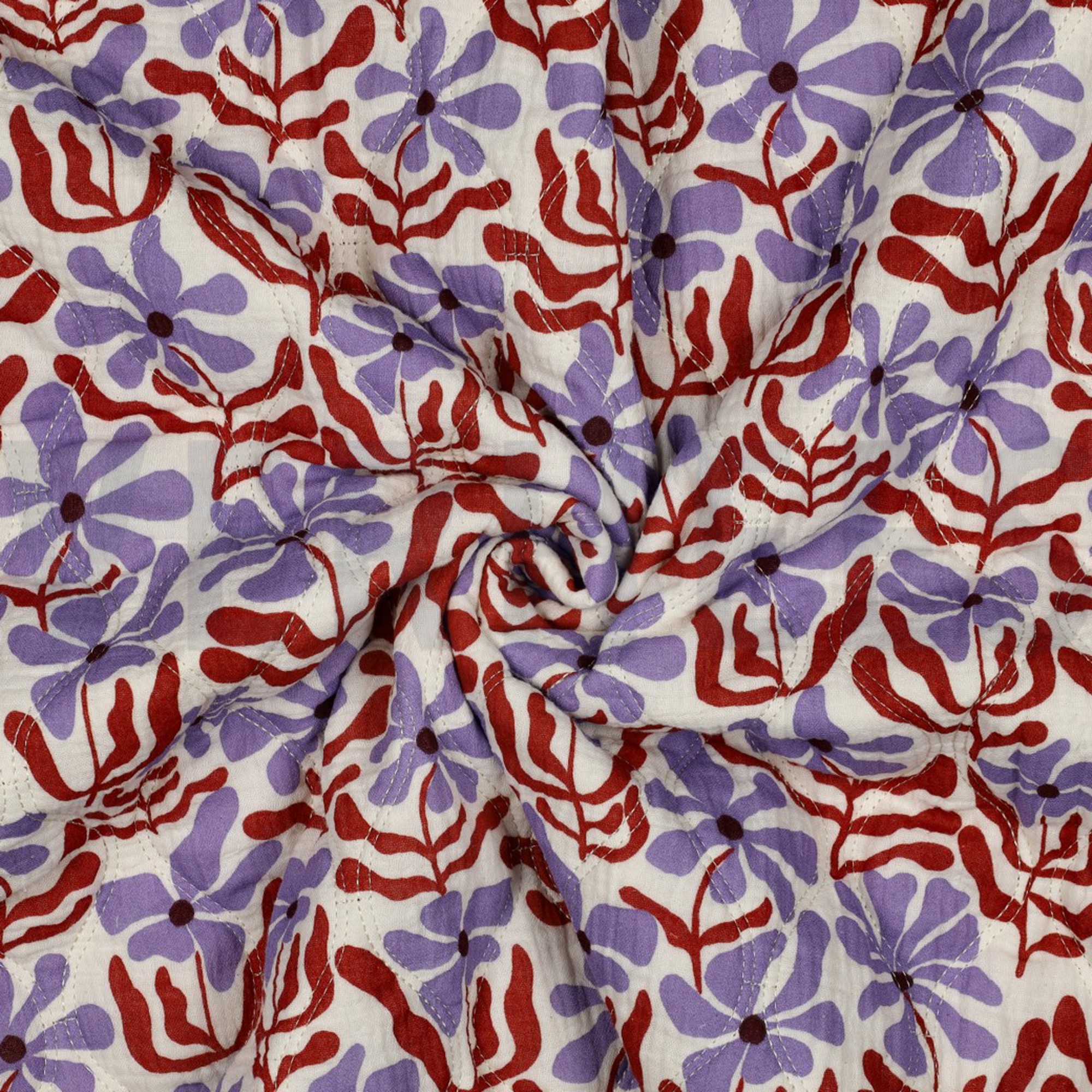 DOUBLE GAUZE GEWATTEERD BLOEMEN NATUREL (high resolution) #3