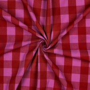 KATOEN GARENGEVERFD RUITEN ROOD/FUCHSIA (thumbnail) #3