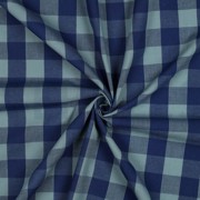 KATOEN GARENGEVERFD RUITEN BLAUW/GREEN (thumbnail) #3