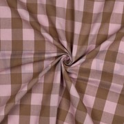 KATOEN GARENGEVERFD RUITEN LICHTROZE/BRUIN (thumbnail) #3