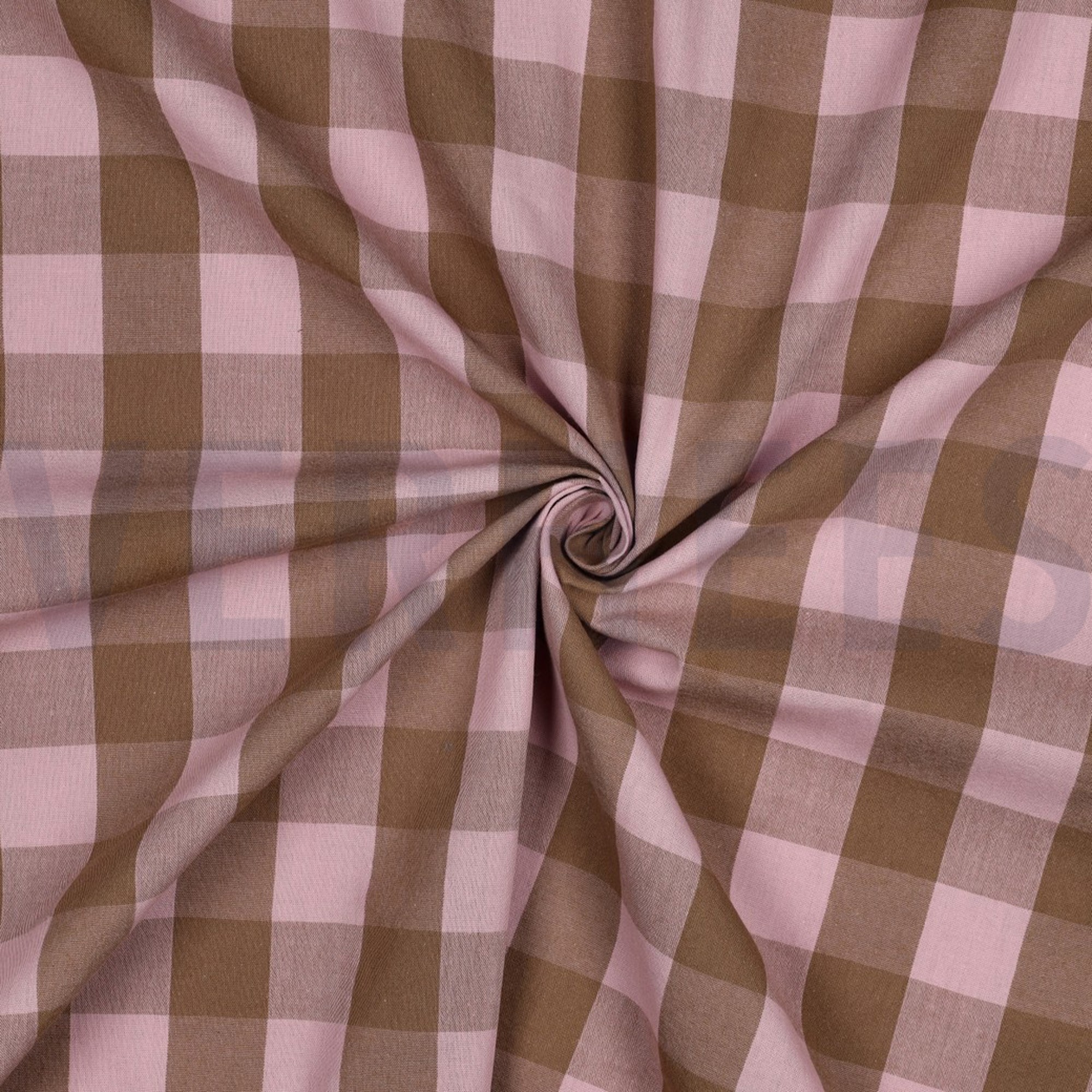 KATOEN GARENGEVERFD RUITEN LICHTROZE/BRUIN (high resolution) #3