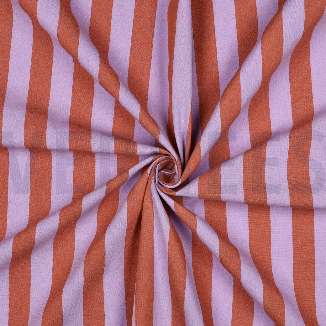 COTTON YARN DYED STRIPES LAVENDER/ORANGE #7