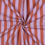 KATOEN GARENGEVERFD STREPEN LAVENDEL/ORANJE (thumbnail) #3