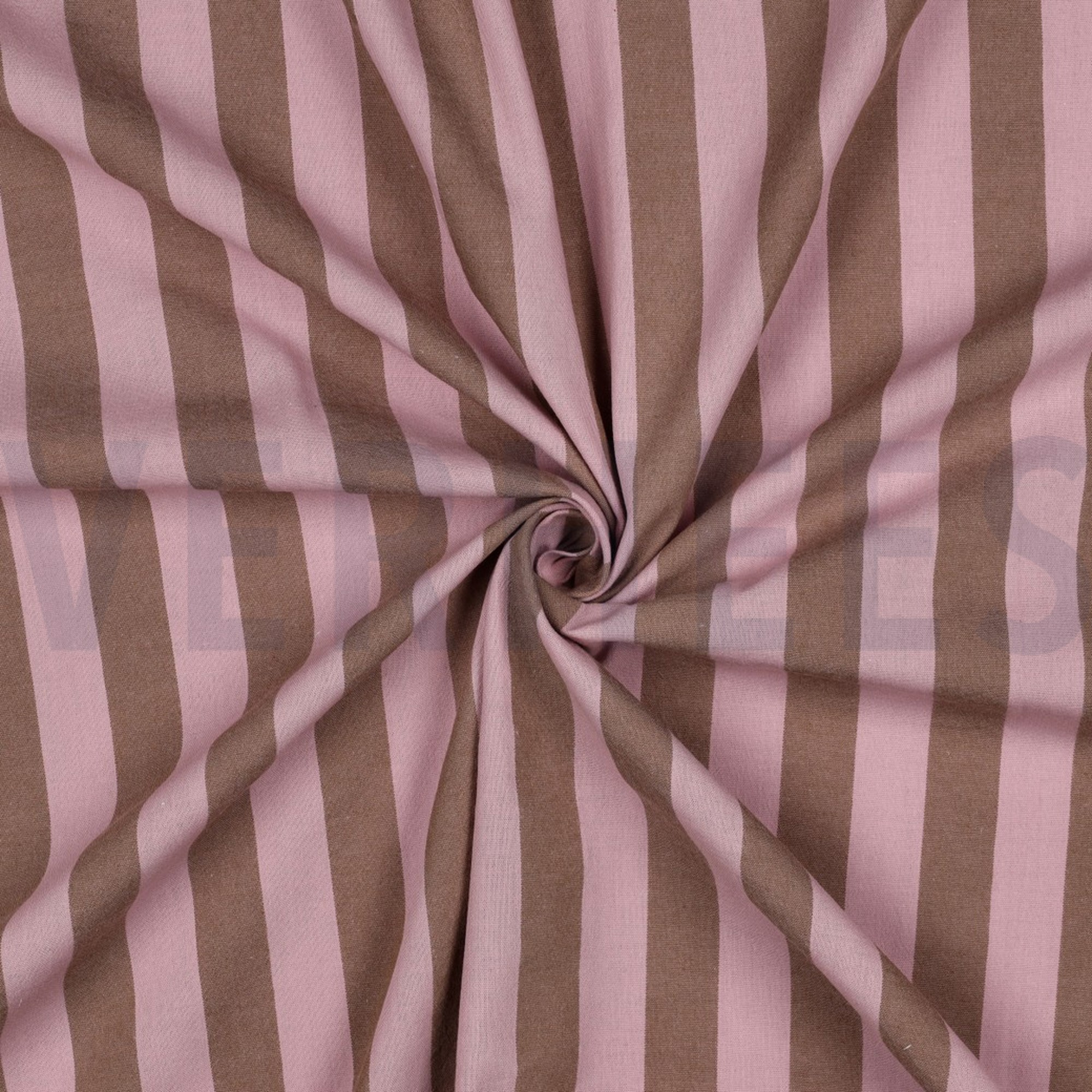 KATOEN GARENGEVERFD STREPEN LICHTROZE/BRUIN (high resolution) #3