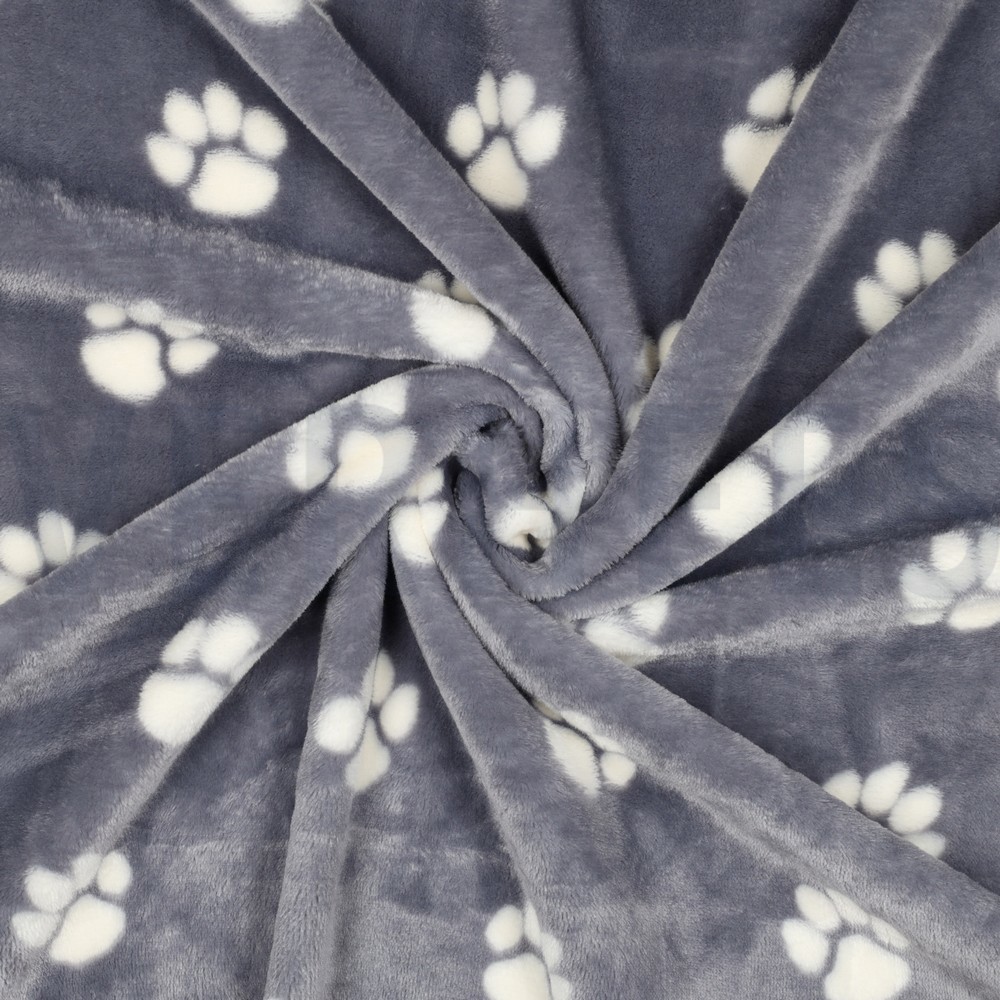 FLEECE DOG PAWS LIGHT GREY #7