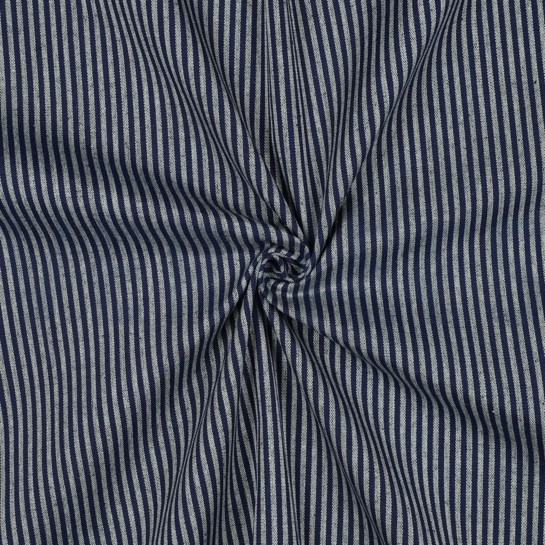 JACQUARD GARENGEVERFD STREPEN MARINEBLAUW #7