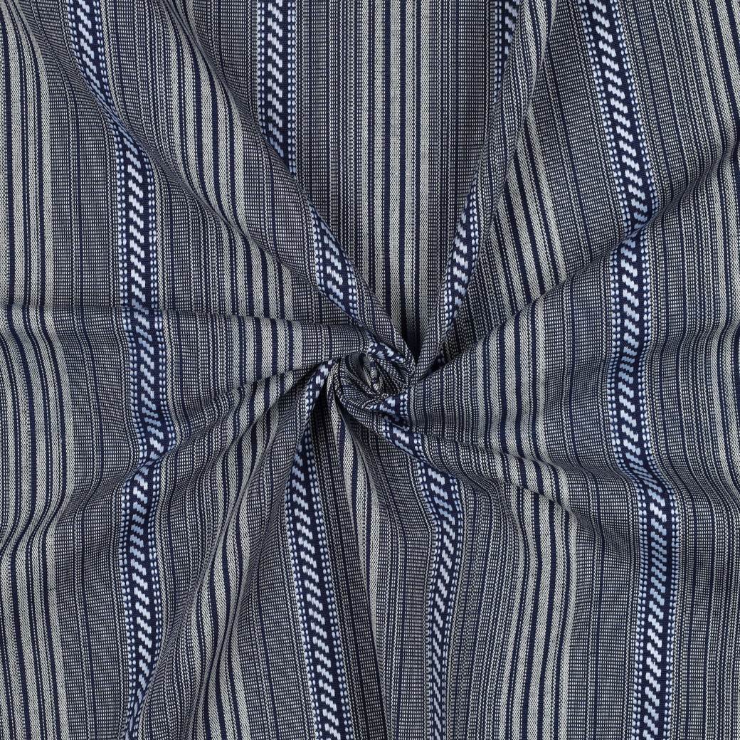 JACQUARD GARENGEVERFD STREPEN MARINEBLAUW #7