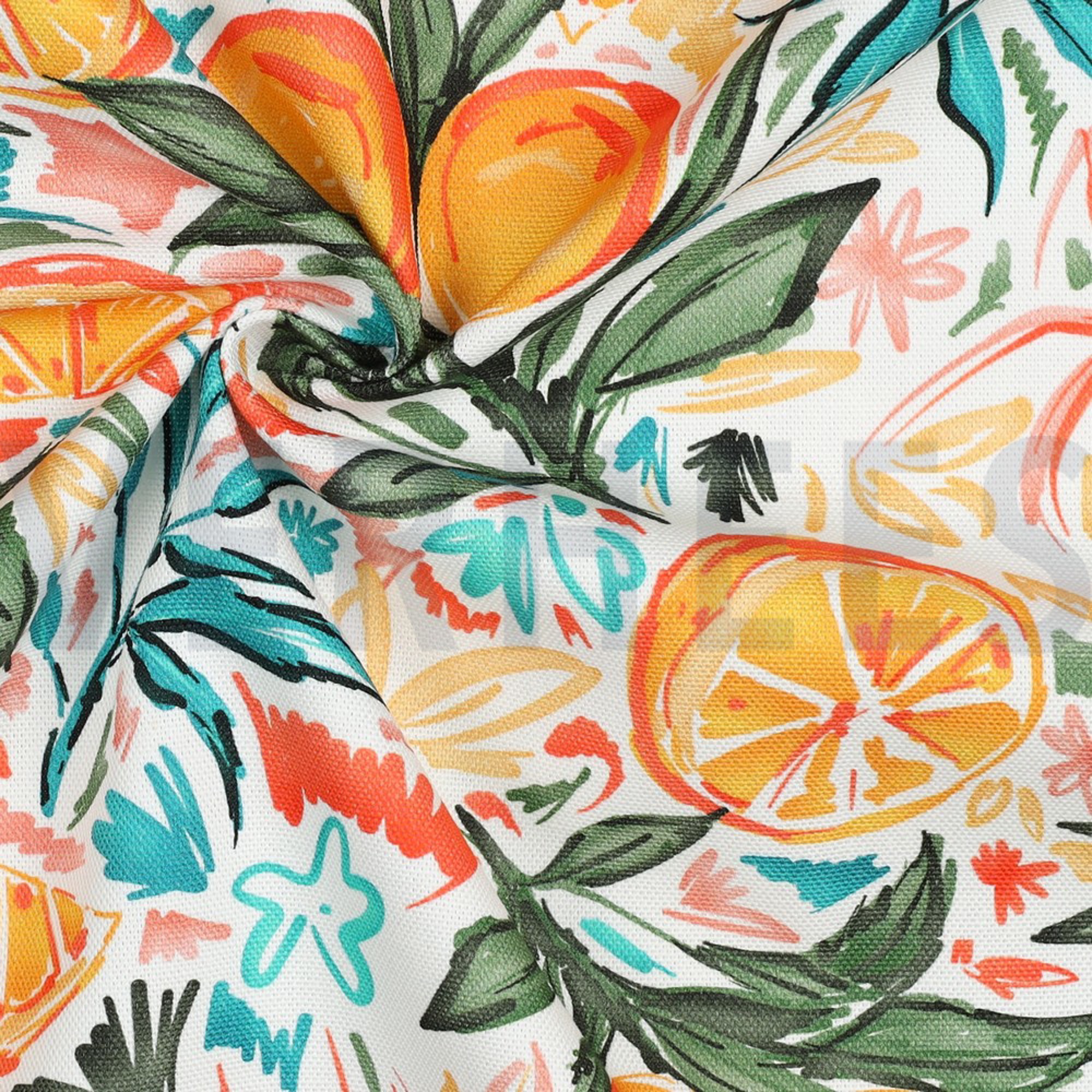 TOILE DÉCORATION DIGITAL ORANGES BLANC (high resolution) #3