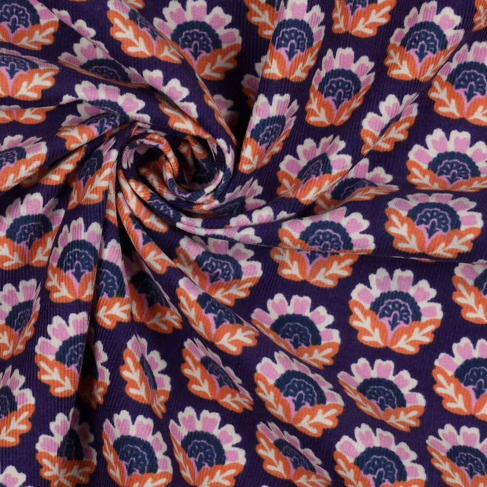 VELOURS MILLERAIES FLEURS VIOLET #7