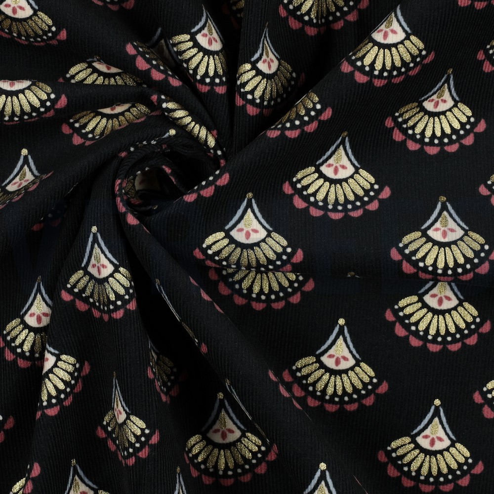 CORDUROY BABYRIB GLITTER BOHO ZWART #7