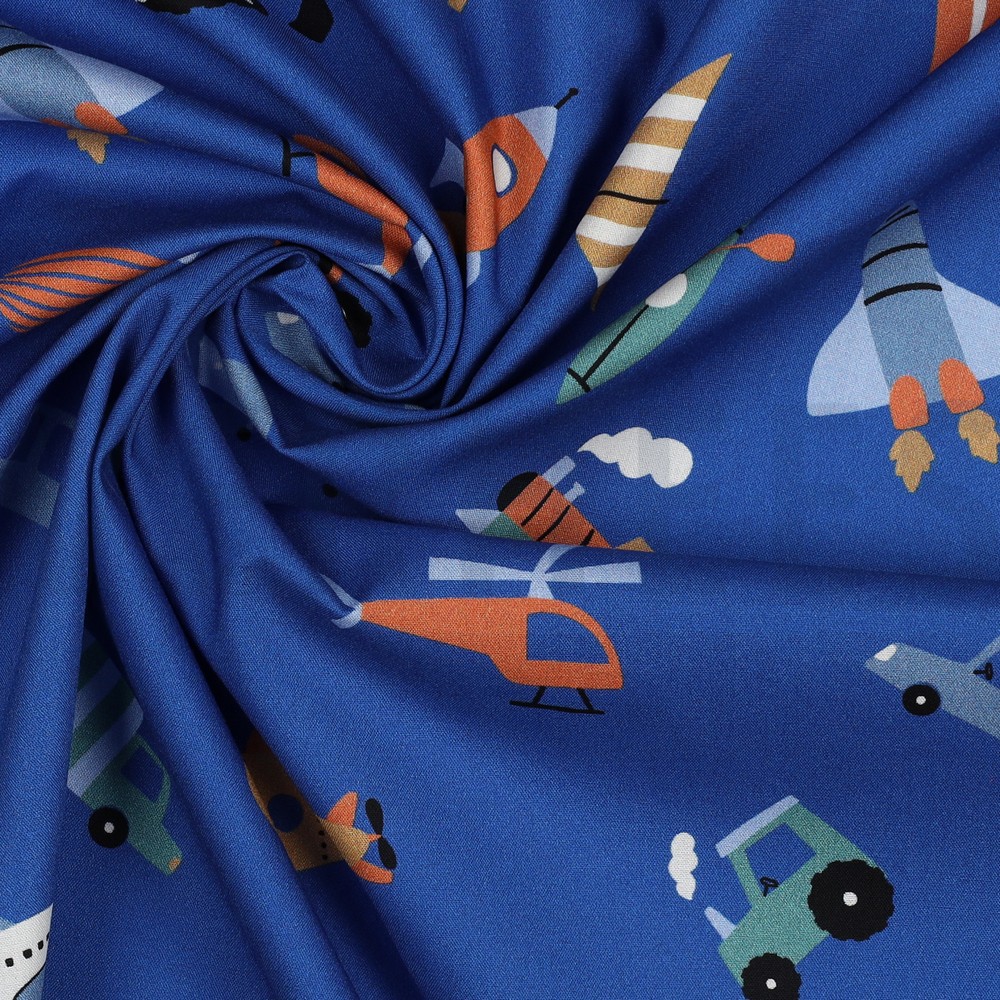 FINE POPLIN VEHICLES COBALT #7