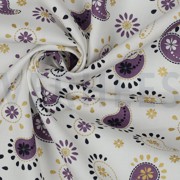 BAUMWOLLE POPELINE GLITTER PAISLEY WEISS (thumbnail) #3