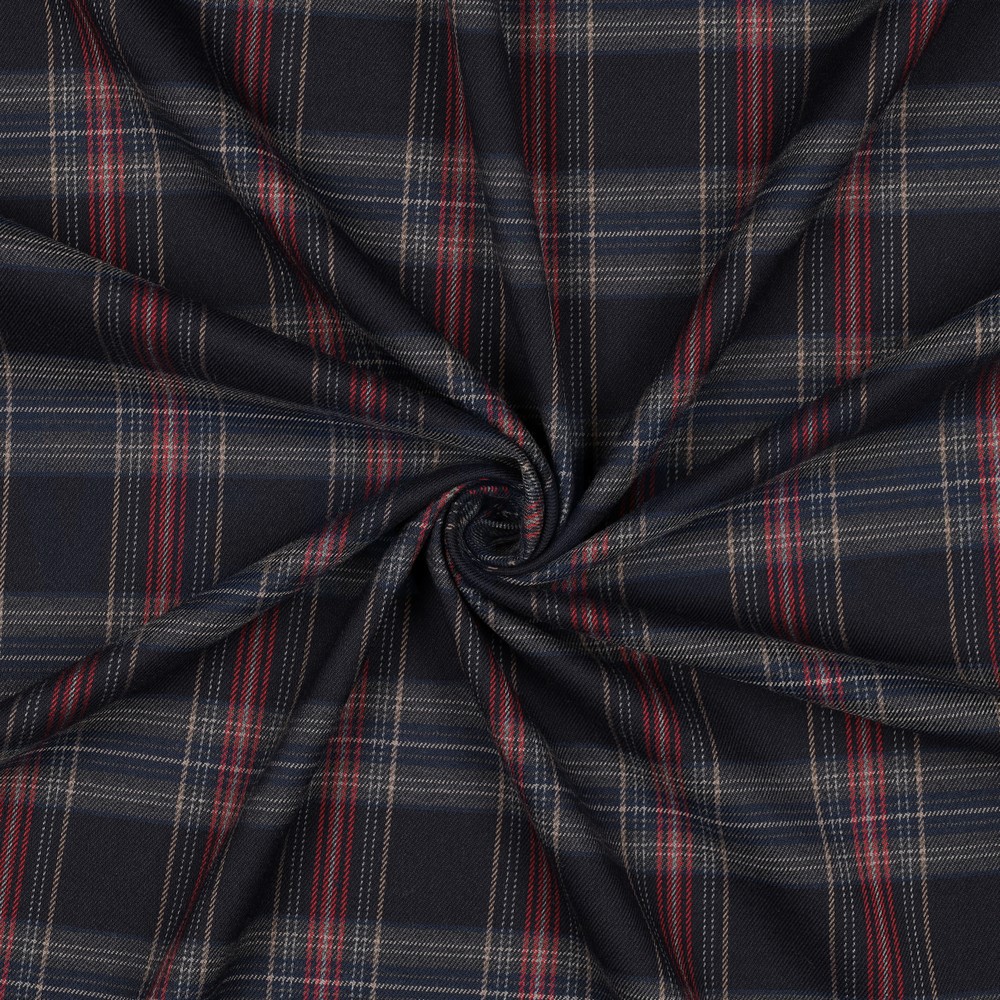 TARTAN CHECK NAVY/RED/CAMEL #7