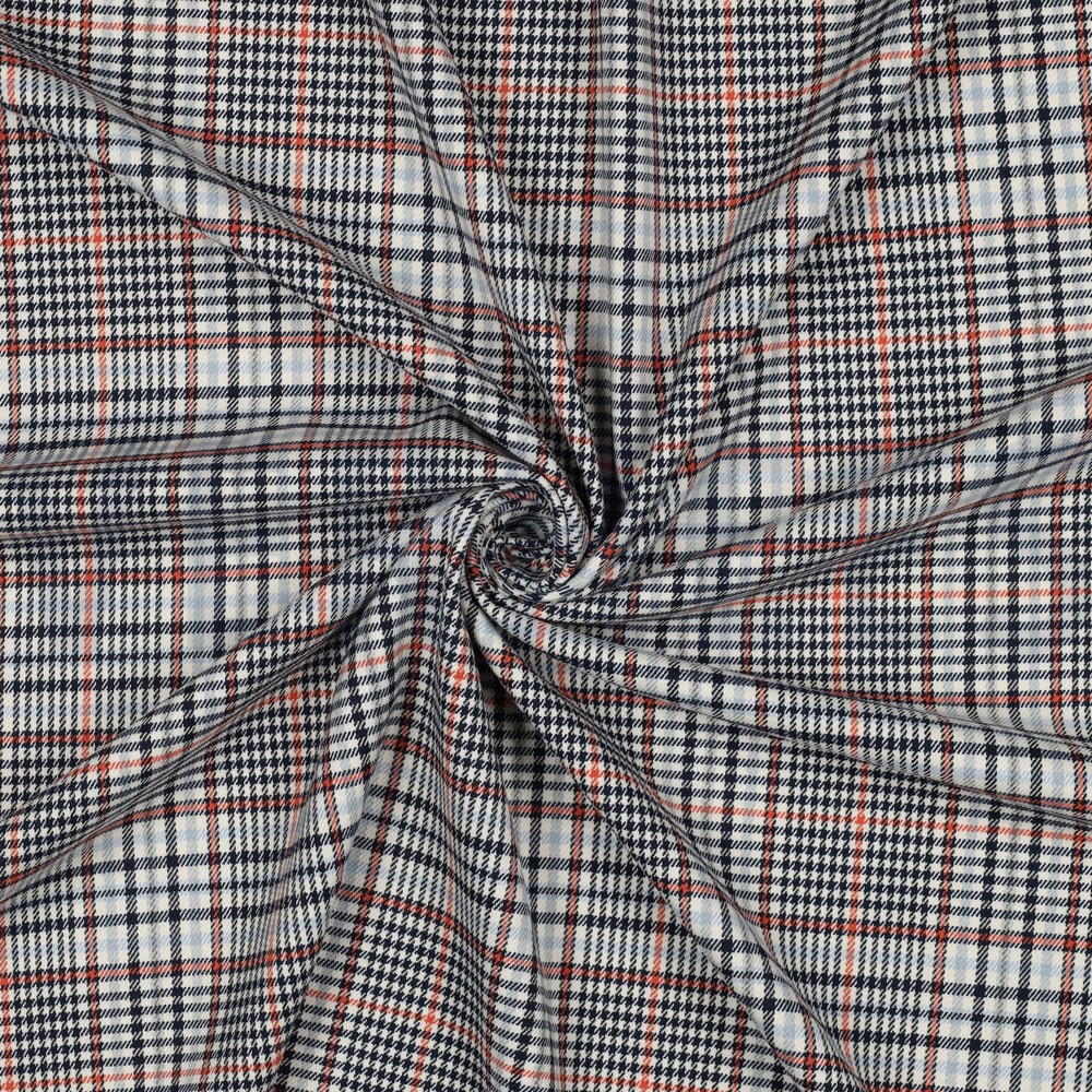 TARTAN CHECK ECRU/NAVY/ORANGE #7