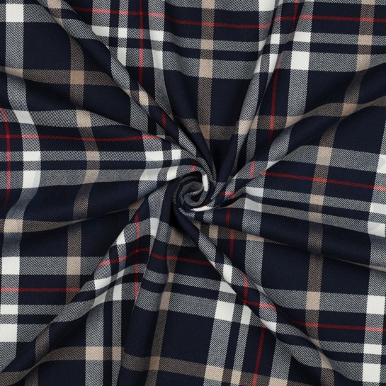 TARTAN CHECK MARINEBLAU/WEISS/CAMEL/ROT #7