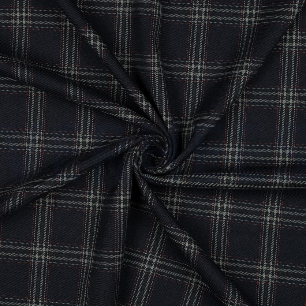 TARTAN CHECK NAVY/GREY/RED #7