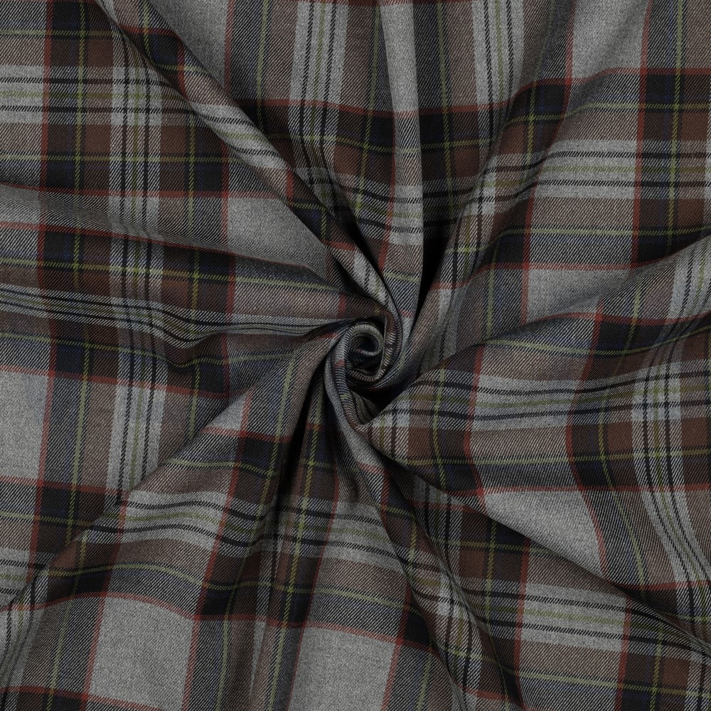 TARTAN CHECK GREY/BROWN/LIME #7