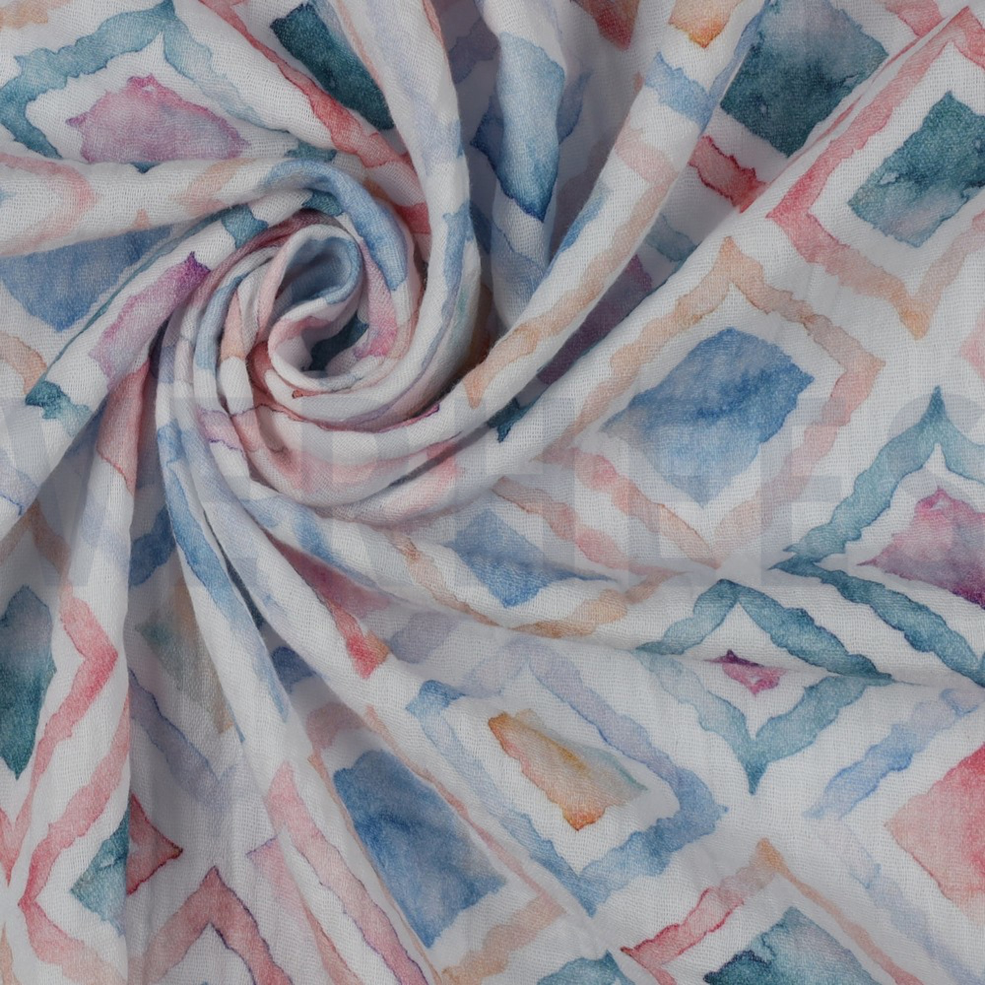 DOUBLE GAUZE DIGITAAL GEO WATERVERF BLAUW (high resolution) #3