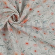 DOUBLE GAUZE DIGITAL FLOWERS WHITE (thumbnail) #3