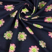 JERSEY NEON HAPPY FLOWERS NAVY (thumbnail) #3
