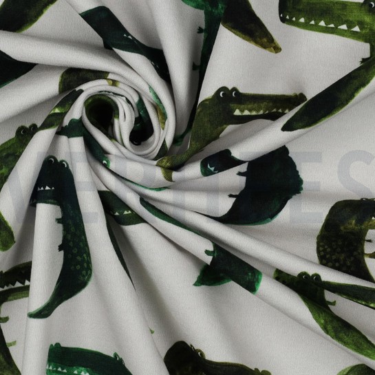 FRENCH TERRY DIGITAL CROCODILES OFFWHITE #7
